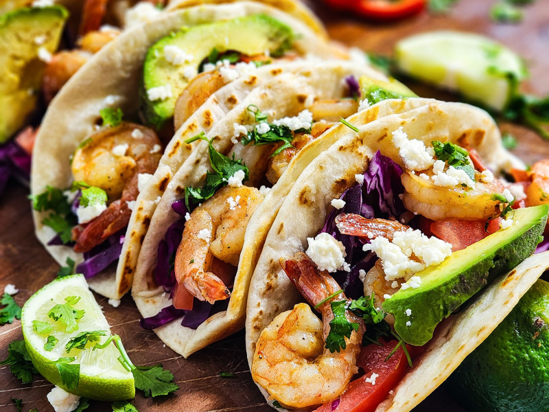 Orange Garlic Shrimp Tacos