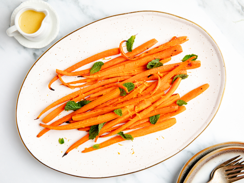 Roasted Carrots with Orange and Mint