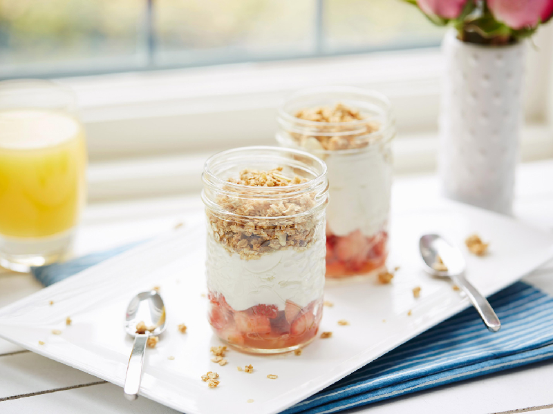 Orange and Strawberry Granola Parfaits