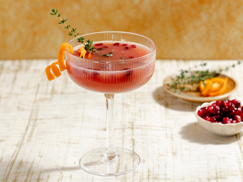 Sparkling Orange-Pom Mocktail